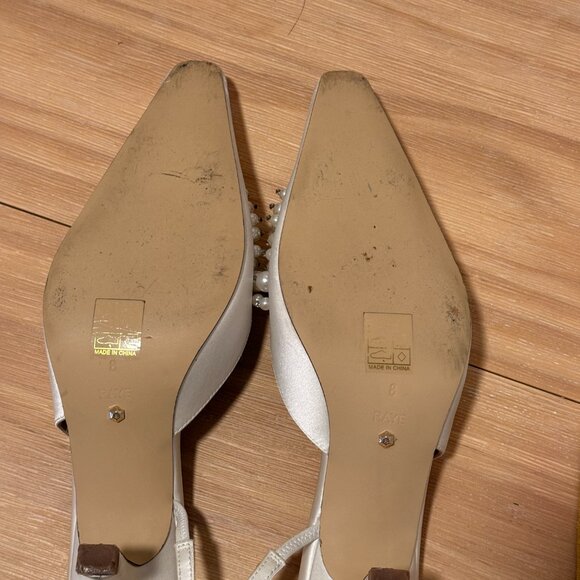 RAYE Serena D'orsay White Pearl Heels - Picture 2 of 5